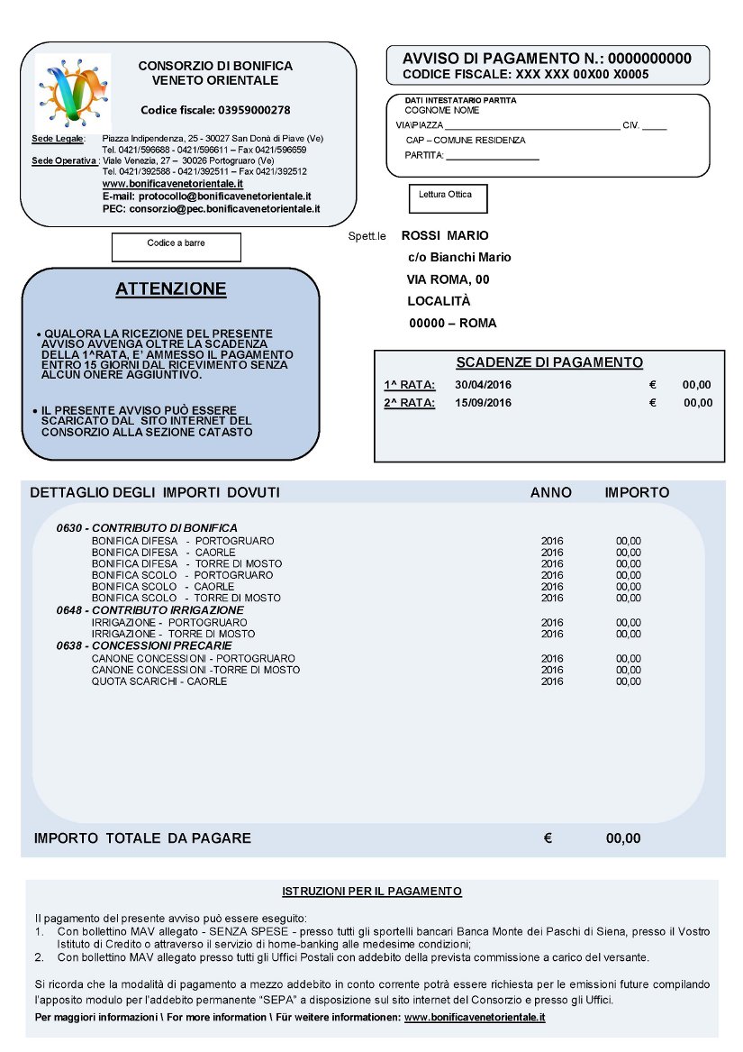 Avvisi contribuenza 2016